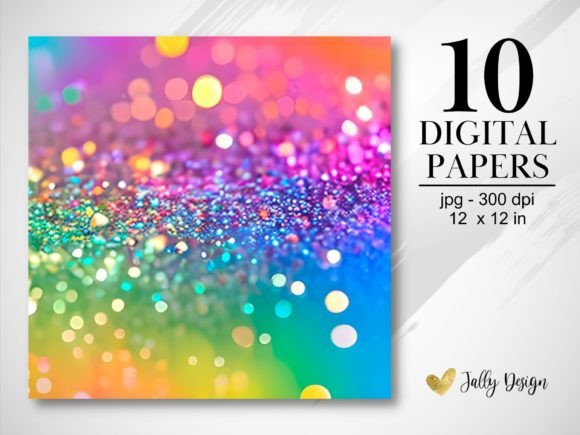 Download Glittery Rainbow. Digital Paper Prints - Paper prints Collection