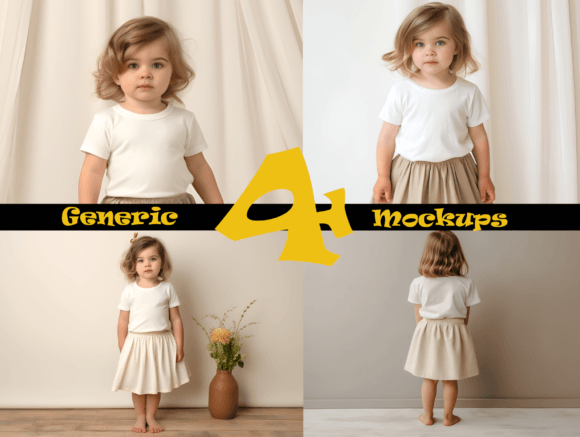 Download Generic White Kids Model Mockup - Generic Collection