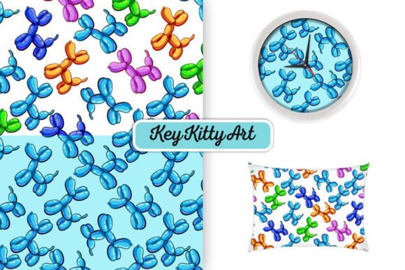 Download Seamless Vector Pattern Balloon Dog Pet - Premium Resources