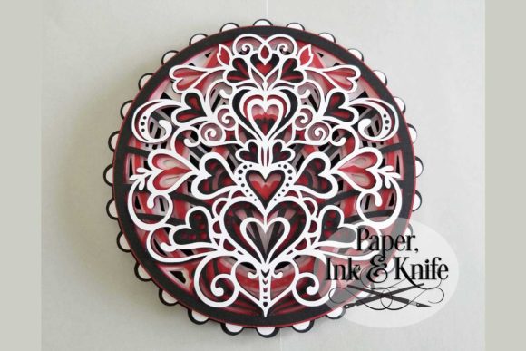 Download Hearts Round Mandala Papercut Shadowbox - Premium Resources