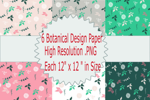 Download 6 Botanical Paper Prints - Paper prints Collection